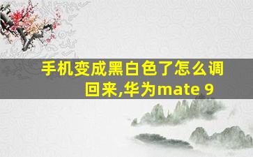 手机变成黑白色了怎么调回来,华为mate 9